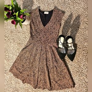 Casual black dress with gold sparkles Size S